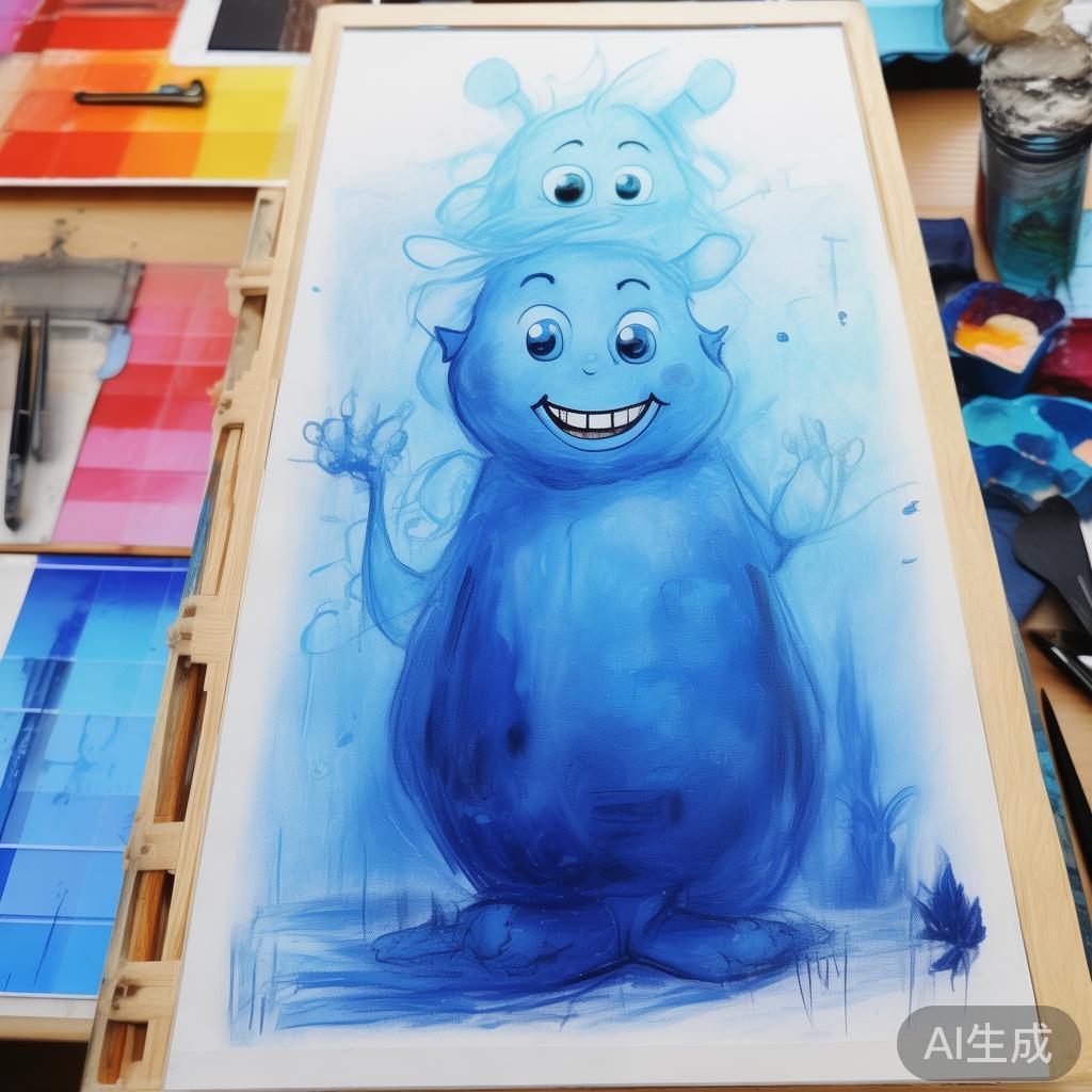 如何画出蓝色朋友，从构图到色彩的完整指南